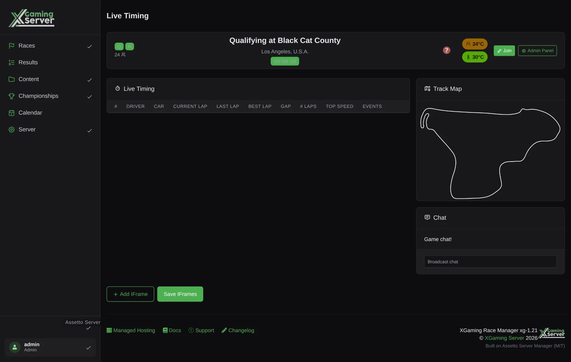 Live Timing & Race Control | XGamingServer Docs