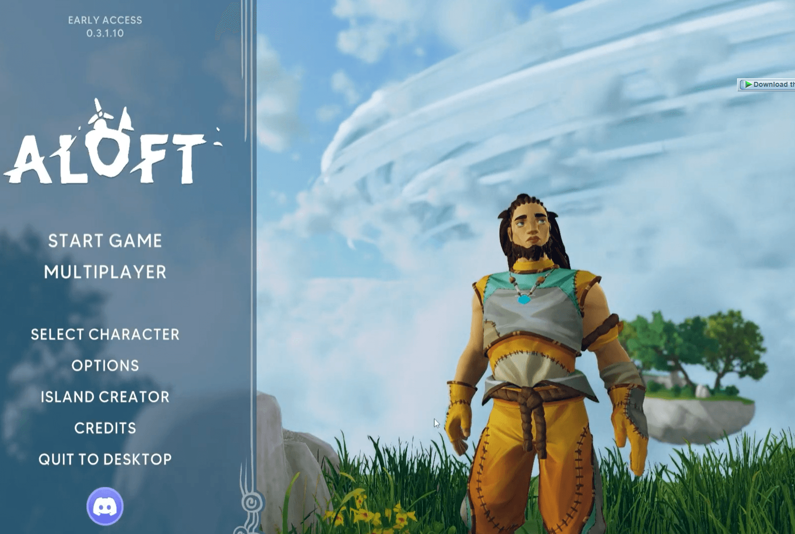 Aloft main menu