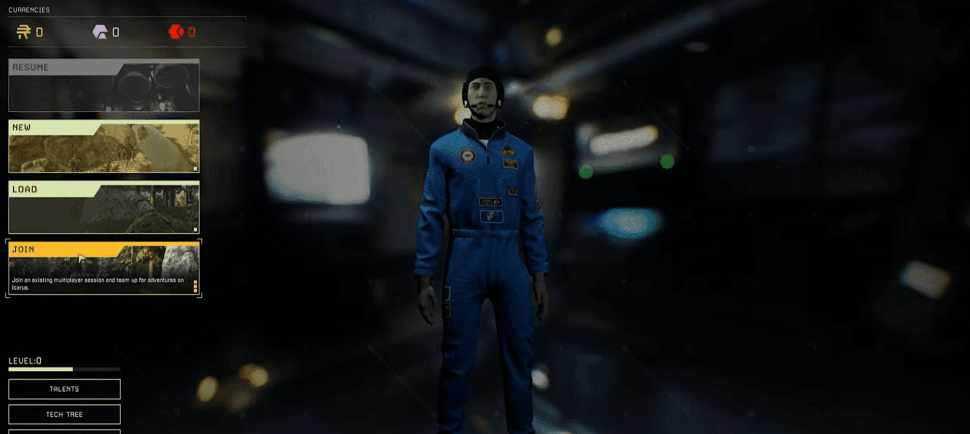 Icarus character select screen