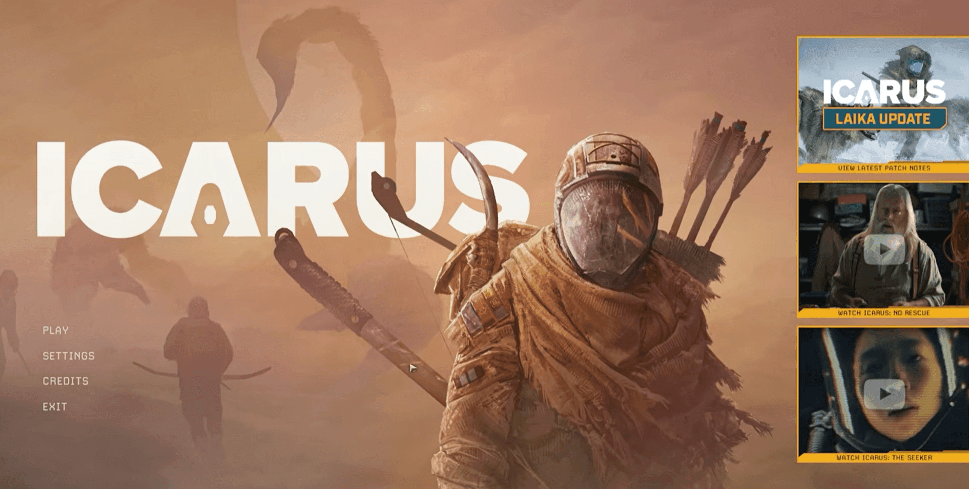 Icarus main menu