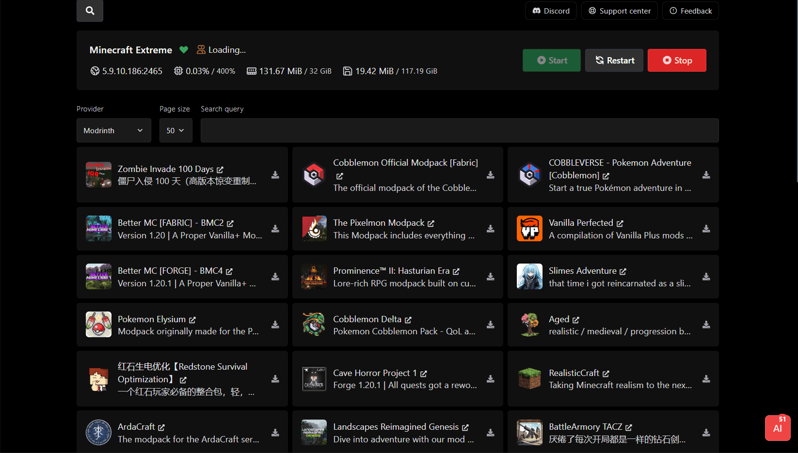 Minecraft plugin browser with Modrinth integration