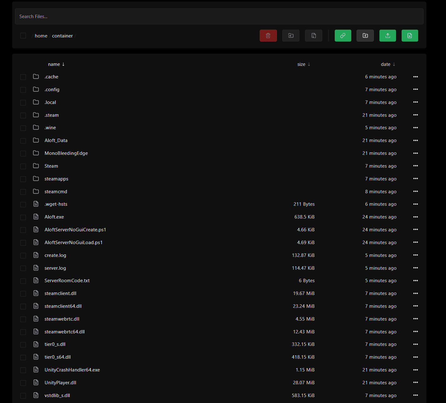 File Manager showing ServerRoomCode.txt