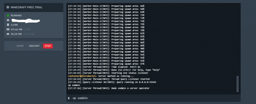 Adding an OP/Admin Minecraft server using and username - Xgamingserver