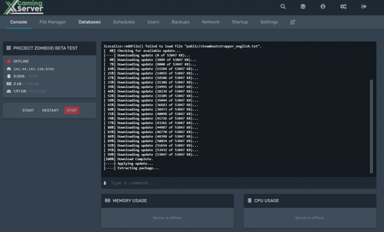 pz zomboid server reinstall