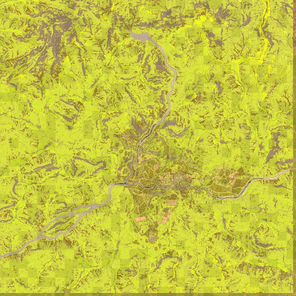 WARDOGS Ozeti map overview, a large European suburban landscape of farms, forests and residential blocks
